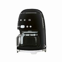 Капельная кофеварка Smeg DCF02BLEU, черный, стиль 50-х годов, 10 чашек, 1.4 л