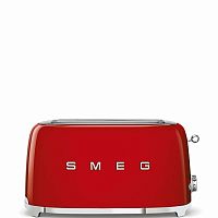 Тостер Smeg TSF02RDEU красный, стиль 50-х г. г, 4 ломтика, корпус из нержавеющей стали, 6 уровней поджаривания