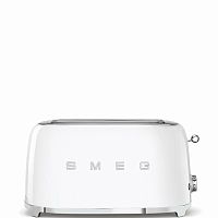 Тостер Smeg TSF02WHEU белый, стиль 50-х г. г, 4 ломтика, корпус из нержавеющей стали, 6 уровней поджаривания