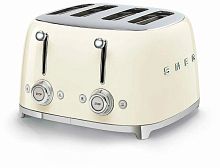 Тостер Smeg TSF03CREU кремовый, 4 ломтика, корпус из нержавеющей стали, подогрев, размораживание, 6 уровней поджаривания