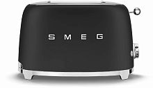 Тостер Smeg TSF01BLMEU черный матовый, стиль 50-х г. г, 2 ломтика, корпус из нержавеющей стали, 6 уровней поджаривания